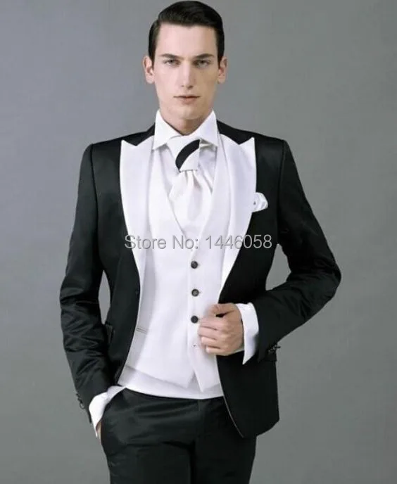 2016 Customize Made Best Selling Slim Fit Groomsman Black Suit White Vest Men Wedding Suits Groom Tuxedos For Men Bridegroom
2016 Customize Made Best Selling Slim Fit Groomsman Black Suit White Vest Men Wedding Suits Groom Tuxedos For Men Bridegroom