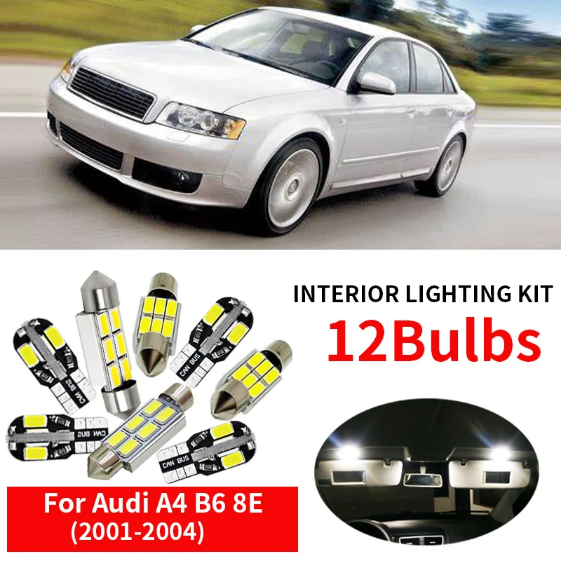 12pc White Canbus Car LED Light Bulbs Interior Package Kit For 2001 2002 2003 2004 AUDI A4 B6 8E Led Map Dome License Plate Lamp
12pc White Canbus Car LED Light Bulbs Interior Package Kit For 2001 2002 2003 2004 AUDI A4 B6 8E Led Map Dome License Plate Lamp
