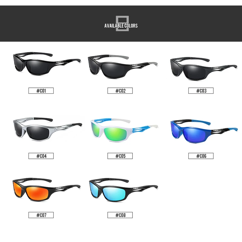 Очки солнцезащитные мужские с поляризацией HD бренда DUBERY, в стиле дринг, для летнего сезона, зеркальные, гогглы, окуляры UV400.