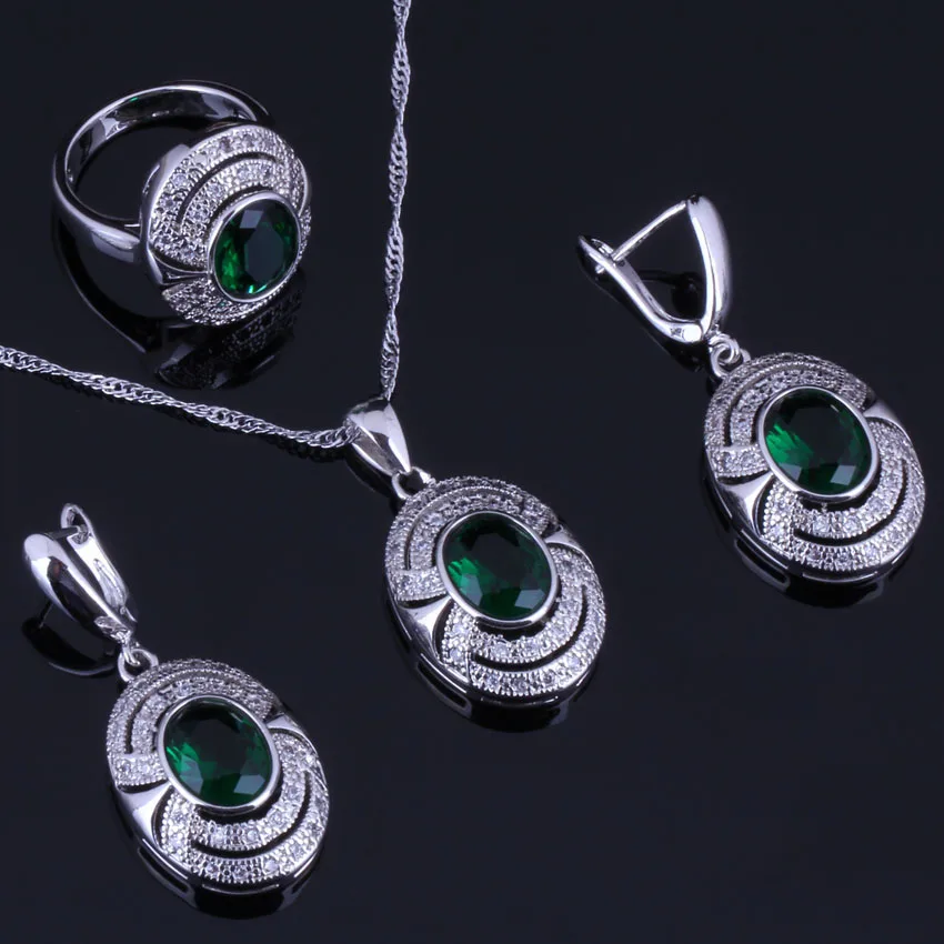 Elegant Oval Egg Green Cubic Zirconia White CZ Silver Plated Jewelry Sets Earrings Pendant Chain Ring V0270
Elegant Oval Egg Green Cubic Zirconia White CZ Silver Plated Jewelry Sets Earrings Pendant Chain Ring V0270