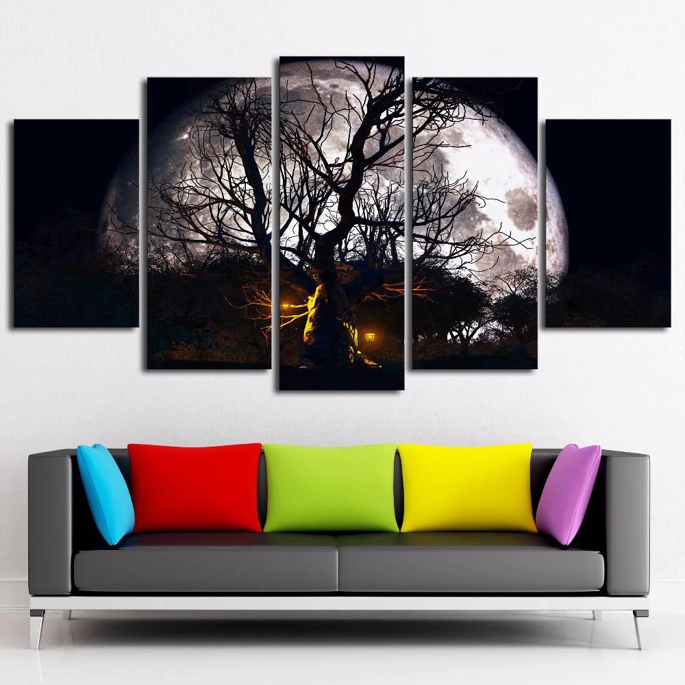 JIE DO ART 5 Panels Canvas Painting The moon in Halloween Wall Art Painting Modern Home Decor Picture For Living Room
JIE DO ART 5 Panels Canvas Painting The moon in Halloween Wall Art Painting Modern Home Decor Picture For Living Room