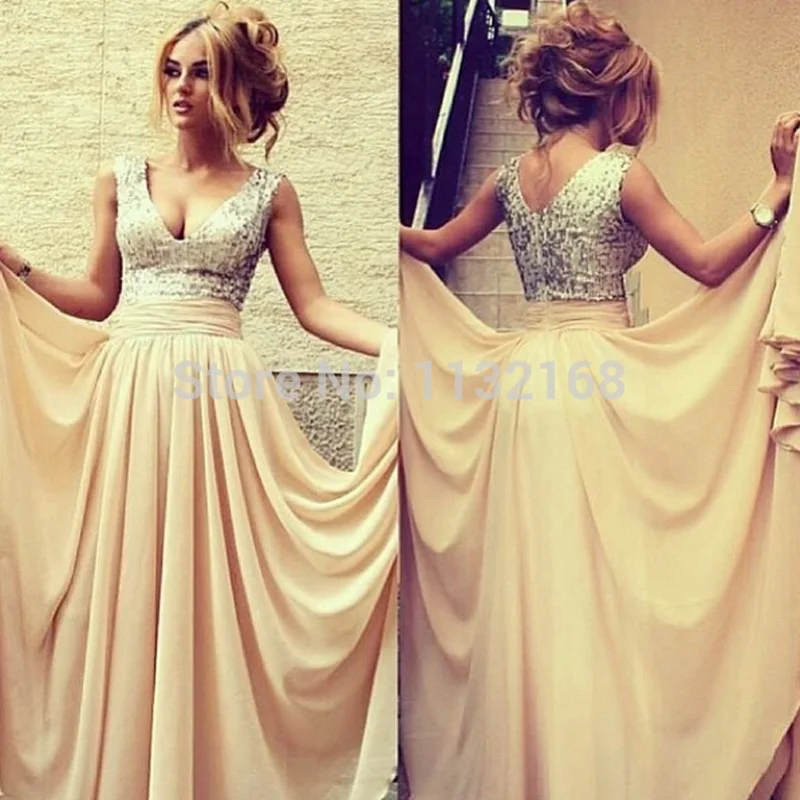 Sexy V-neck Champagne Sequins Chiffon A-line prom dresses,Cheap V-neck sequins and chiffon 2017 hot sale formal evening dresses
Sexy V-neck Champagne Sequins Chiffon A-line prom dresses,Cheap V-neck sequins and chiffon 2017 hot sale formal evening dresses