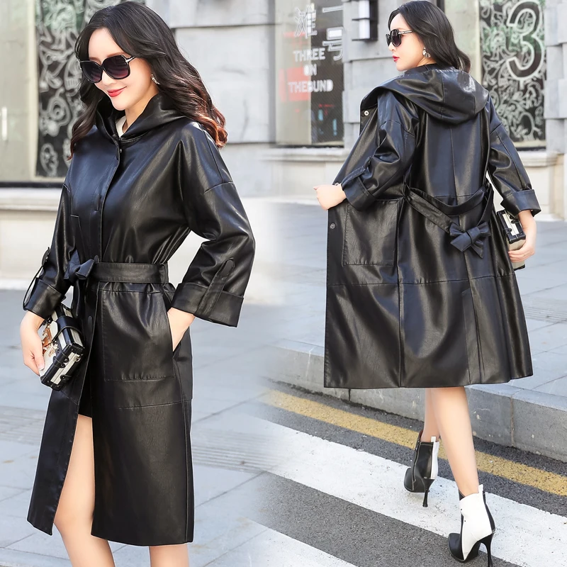 2020 Leather Jacket Jaqueta De Couro Limited Feminina New Leather Women's Long Hooded Large Size Coat Windbreaker Women Jacket
2020 Leather Jacket Jaqueta De Couro Limited Feminina New Leather Women's Long Hooded Large Size Coat Windbreaker Women Jacket