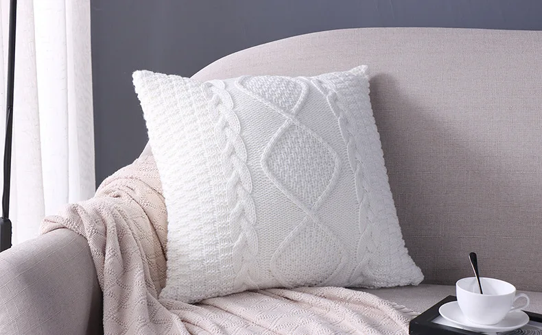 White Knitted Cushion Cover Knit Pillow Cover Cable Knit Cushion Decorate Pillows Cotton Coussin Cojines Sofa Free Shipping
White Knitted Cushion Cover Knit Pillow Cover Cable Knit Cushion Decorate Pillows Cotton Coussin Cojines Sofa Free Shipping