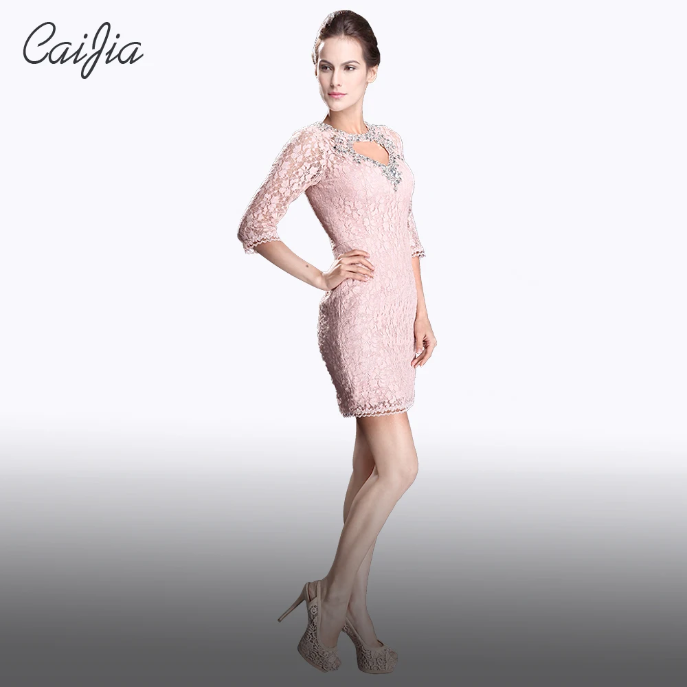 Caijia Бисер Вышивка с длинными рукавами для мамы невесты платье|beaded long sleeve|mothers