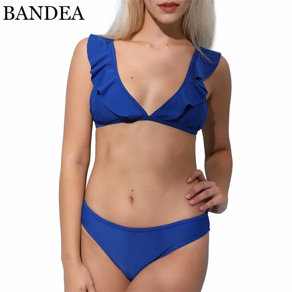 BANDEA Sexy Ruffle Bikini Set Women Solid Swimwear Brazilian Low Waist Swimsuit Female Push Up Biquini Padded Bathing Suit Beach
BANDEA Sexy Ruffle Bikini Set Women Solid Swimwear Brazilian Low Waist Swimsuit Female Push Up Biquini Padded Bathing Suit Beach