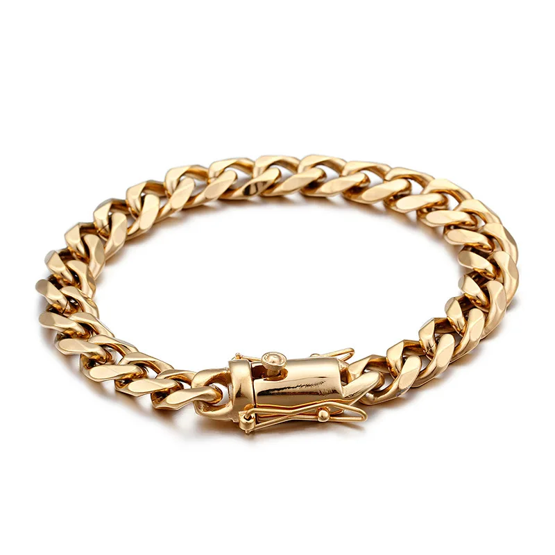 New Hot hip hop style jewelry gold men's necklaces and bracelets 11mm Cuban chain
New Hot hip hop style jewelry gold men's necklaces and bracelets 11mm Cuban chain