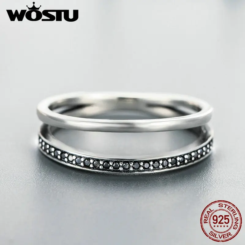 WOSTU New Fashion 100% 925 Sterling Silver Black & White Movement Stackable Rings For Women Luxury S925 Jewelry CQR082
WOSTU New Fashion 100% 925 Sterling Silver Black & White Movement Stackable Rings For Women Luxury S925 Jewelry CQR082