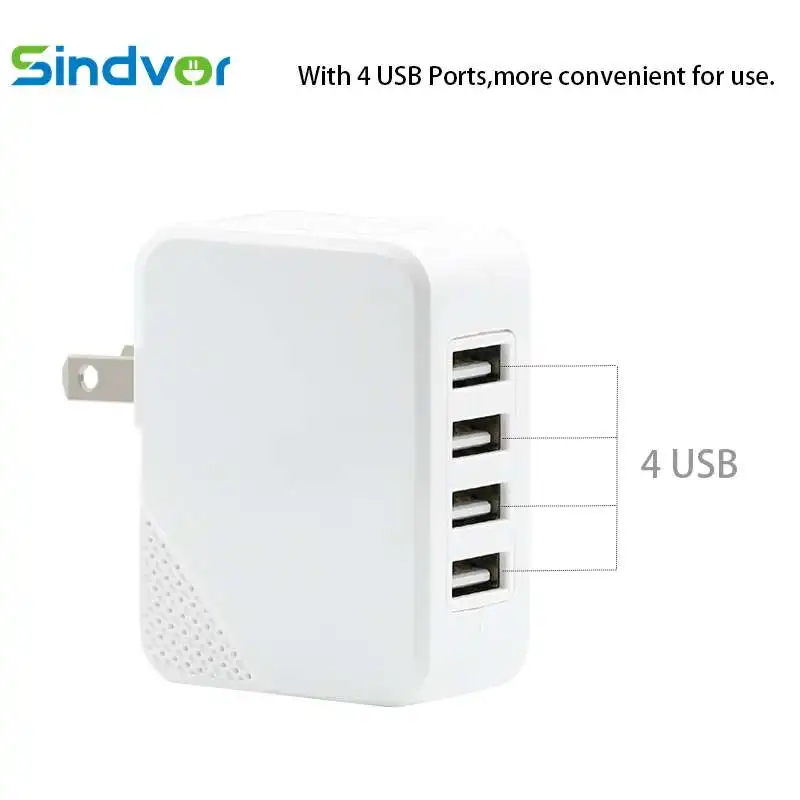 Sindvor USB Charger for iPhone Samsung Huawei Android 4-Ports Mobile Phone Fast Charge Travel Wall Adapter USA Plug
Sindvor USB Charger for iPhone Samsung Huawei Android 4-Ports Mobile Phone Fast Charge Travel Wall Adapter USA Plug