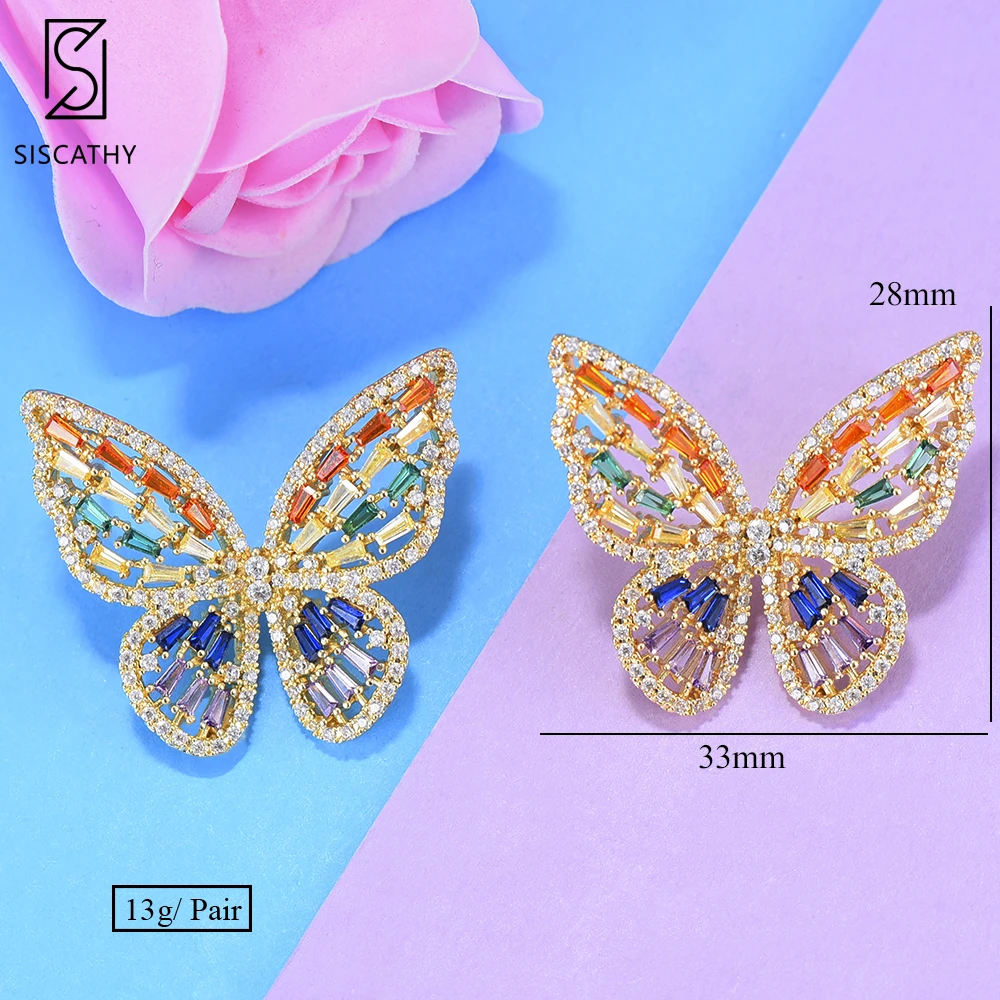 Siscathy Charm Clear Crystal Butterfly Earring Cubic Zirco Stud Earrings Cute Exquisite Jewelry Women Wedding Accessories
Siscathy Charm Clear Crystal Butterfly Earring Cubic Zirco Stud Earrings Cute Exquisite Jewelry Women Wedding Accessories