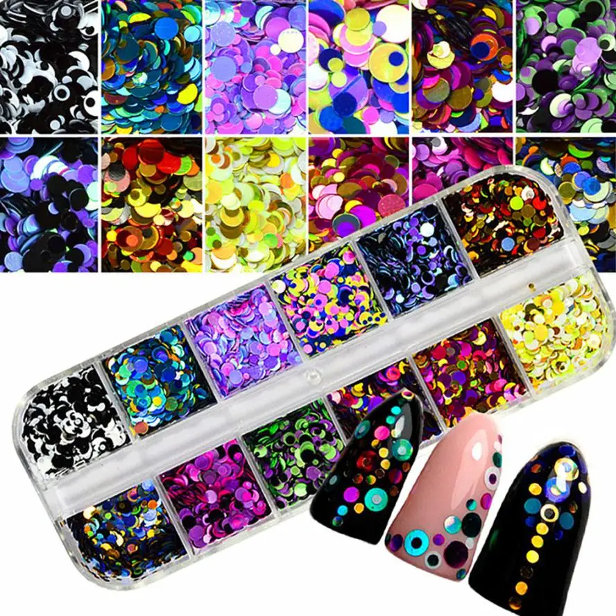 Colorful Nail Art Tips Sequins Stickers 3D Laser Makeup Manicure DIY Decals Decoration 2U0109 | Красота и здоровье