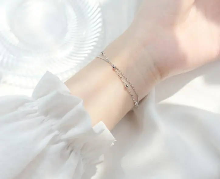 100% Authentic Real. 925 Sterling Silver Fine Jewelry Double-Rows /MULTI-LAYERS Lucky round beads Chain Bracelet CHARM GTLS710
100% Authentic Real. 925 Sterling Silver Fine Jewelry Double-Rows /MULTI-LAYERS Lucky round beads Chain Bracelet CHARM GTLS710