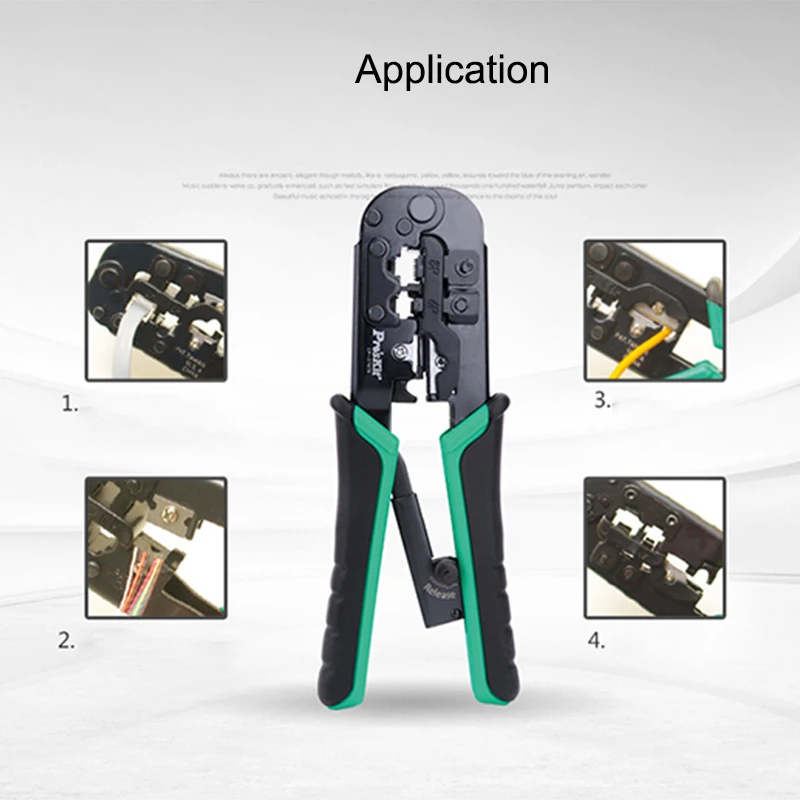 ProsKit CP-376TR 190mm Length 4P/6P/8P Telecom Crimping Tool Plastic steel Cable network crystal head crimping pliers
ProsKit CP-376TR 190mm Length 4P/6P/8P Telecom Crimping Tool Plastic steel Cable network crystal head crimping pliers