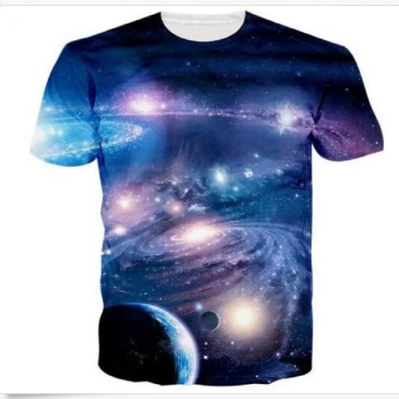 Мужская мода 3D сублимационной печати Harajuku Galaxy пространство футболка|space t shirt|fashion