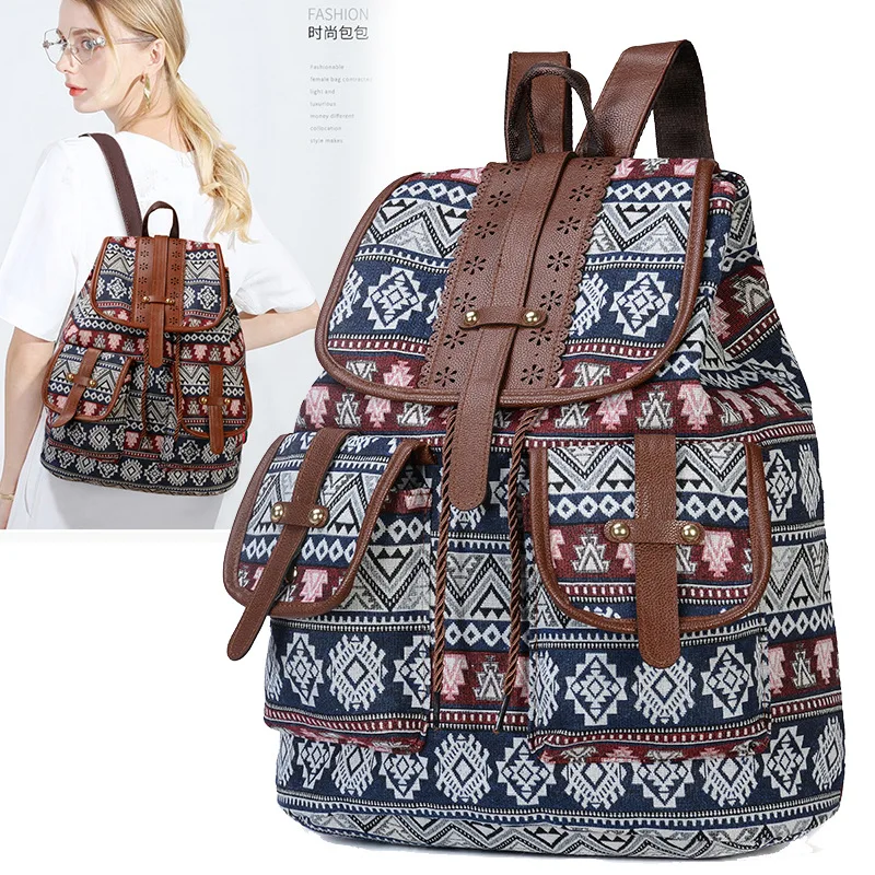 2019 Top Quality Boho Canvas Women Backpack Casual College Bookbag Female Thai Woven Retro Stylish Vintage Teen Girls School Bag
2019 Top Quality Boho Canvas Women Backpack Casual College Bookbag Female Thai Woven Retro Stylish Vintage Teen Girls School Bag
