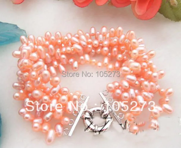 New Arriver Chirstmas Jewellery ! Stunning 5Rows Natural Pink Potato Shaper AA 6-7MM Genuine Freshwater Pearls Bracelet 8inch
New Arriver Chirstmas Jewellery ! Stunning 5Rows Natural Pink Potato Shaper AA 6-7MM Genuine Freshwater Pearls Bracelet 8inch