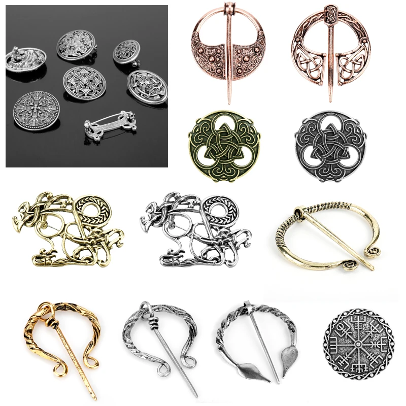 

Norse Viking Brooch Jewelry Vintage Penannular Shoulder Shawl Scarf Clasp Cloak Pin Medieval Accessories Metal Badge Brooches