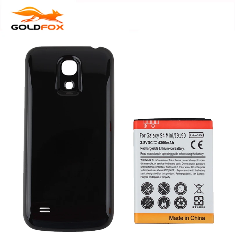 GOLDFOX High Capacity 4300mAh Rechargeable Mobile Phone Battery For Samsung Galaxy S4 mini i9190 Battery with Black Back Cover
GOLDFOX High Capacity 4300mAh Rechargeable Mobile Phone Battery For Samsung Galaxy S4 mini i9190 Battery with Black Back Cover