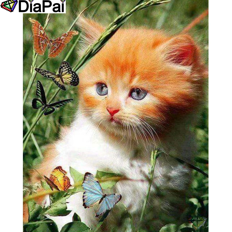 DIAPAI 100% Full Square/Round Drill 5D DIY Diamond Painting "Cat butterfly" Diamond Embroidery Cross Stitch 3D Decor A19009
DIAPAI 100% Full Square/Round Drill 5D DIY Diamond Painting "Cat butterfly" Diamond Embroidery Cross Stitch 3D Decor A19009