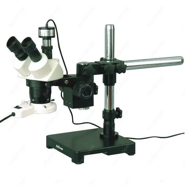 Boom Stand Stereo Microscope--AmScope Supplies 20X-40X-80X Boom Stand Stereo Microscope + Fluorescent Light + Camera
Boom Stand Stereo Microscope--AmScope Supplies 20X-40X-80X Boom Stand Stereo Microscope + Fluorescent Light + Camera