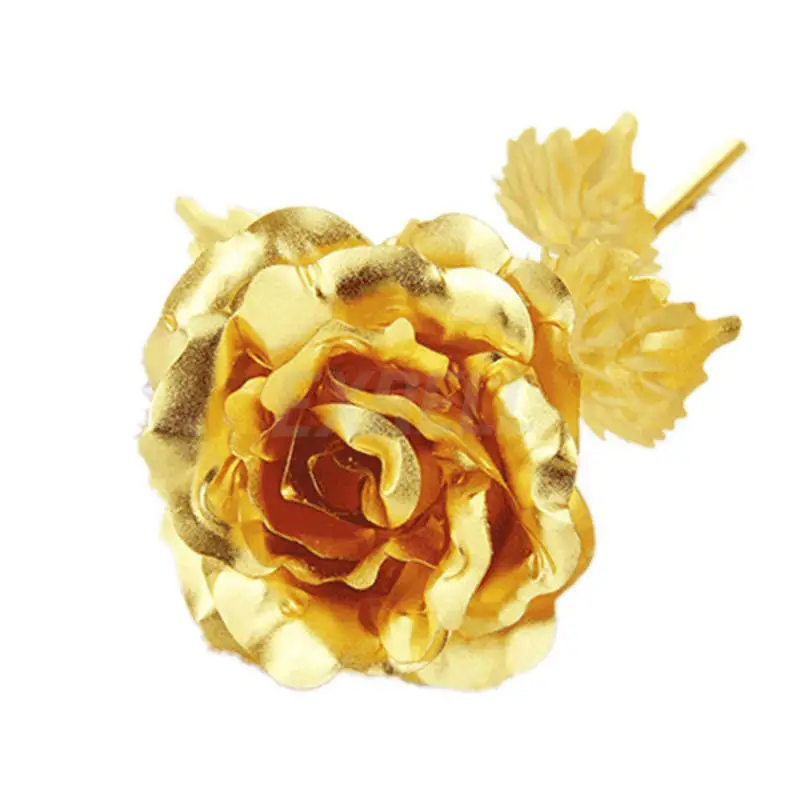 24K Gold Plated Rose Flower Valentine's Day Gift Birthday Romantic Golden Home Decor Festive Party Supplies | Дом и сад