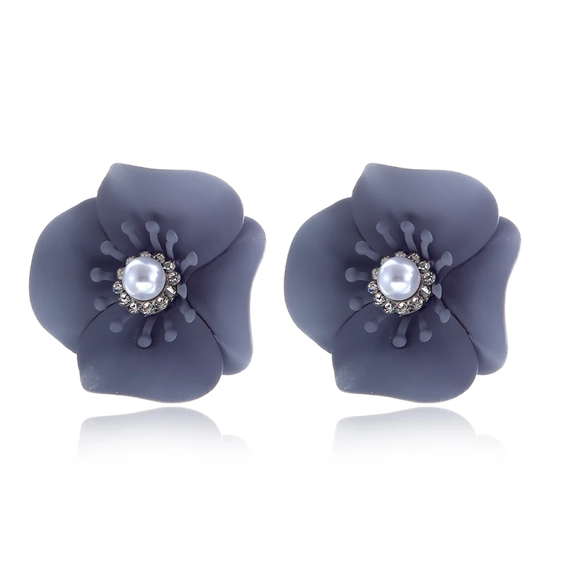 FLDZ New floral stud stainless steel spray paint set with Rhinestone pearl fashion lady earrings clothing accessories | Украшения и