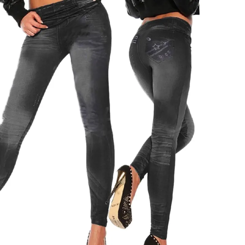 Women New Fashion Classic Stretchy Slim Imitation Jeans Leggings Sexy Cowboy Skinny Denim Pants
Women New Fashion Classic Stretchy Slim Imitation Jeans Leggings Sexy Cowboy Skinny Denim Pants