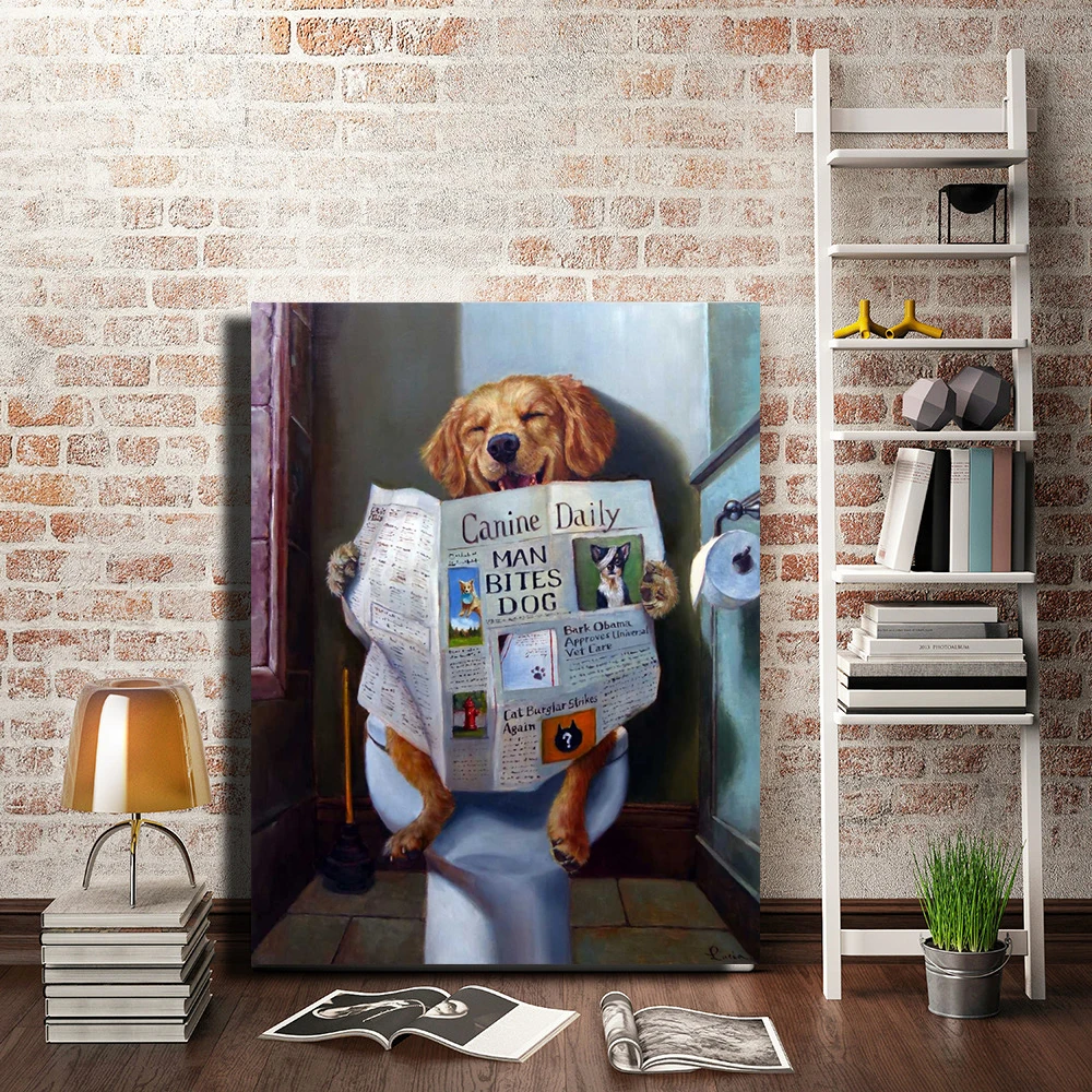 Abstract Bathroom Toilet Dog Wall Art Canvas Painting Animal Nordic Poster Wall Pictures For Living Room Decor Picture Unframed
Abstract Bathroom Toilet Dog Wall Art Canvas Painting Animal Nordic Poster Wall Pictures For Living Room Decor Picture Unframed