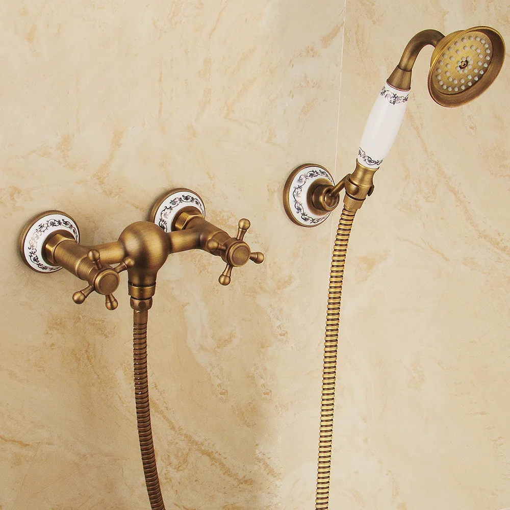 Houmaid Bathroom European Dual Holds and Dual Holes Simple Wall Mounted Brass Ancient Shower System Full Copper Holder Shower
Houmaid Bathroom European Dual Holds and Dual Holes Simple Wall Mounted Brass Ancient Shower System Full Copper Holder Shower