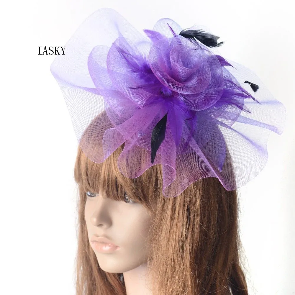 Fashion Flower Feather Headwear Women Red Green Purple Mesh Fascinator Hat Hairpin Wedding Party Bride Feather Hair Accessories
Fashion Flower Feather Headwear Women Red Green Purple Mesh Fascinator Hat Hairpin Wedding Party Bride Feather Hair Accessories