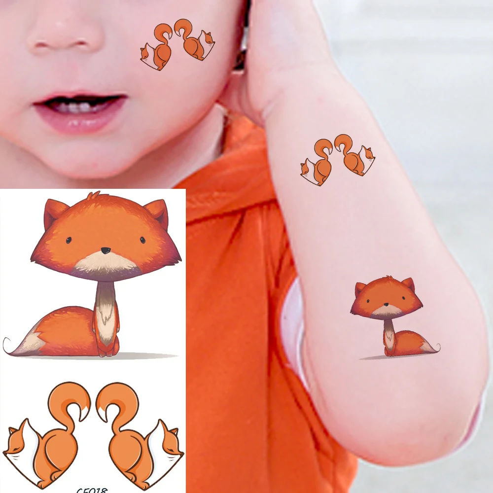 Children Kids Baby Watercolor Fox Squirrel Tattoos Stickers Women Body Arm Tato Temporary Yellow Cartoon Face Tattoo Makeup Tips
Children Kids Baby Watercolor Fox Squirrel Tattoos Stickers Women Body Arm Tato Temporary Yellow Cartoon Face Tattoo Makeup Tips