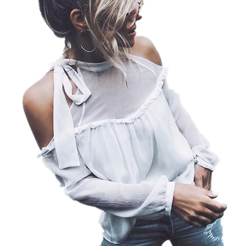 hirigin Fashion women Ladies Summer blouse Casual Long Sleeve halter Shirt Loose Tops see-through white ruffled Blouse Women
hirigin Fashion women Ladies Summer blouse Casual Long Sleeve halter Shirt Loose Tops see-through white ruffled Blouse Women