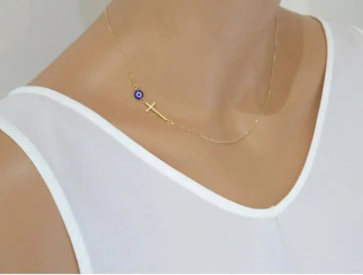Women Sideways Gold Simple Cross Pendant Necklace Eyes Skinny Cross Celebrity Inspired Chain Necklace Bijoux Collar Jewelry
Women Sideways Gold Simple Cross Pendant Necklace Eyes Skinny Cross Celebrity Inspired Chain Necklace Bijoux Collar Jewelry