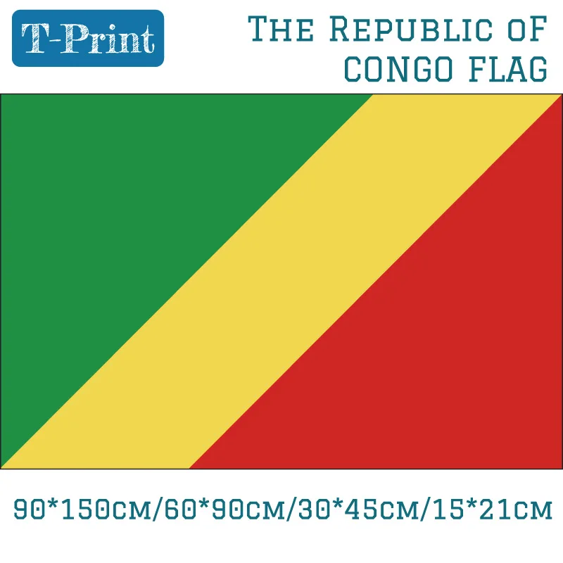 

Национальный флаг Республики Конго 90*150 см 60*90 см 40*60 см, флаг автомобиля на день образования/мероприятия/офиса, баннер, украшение
