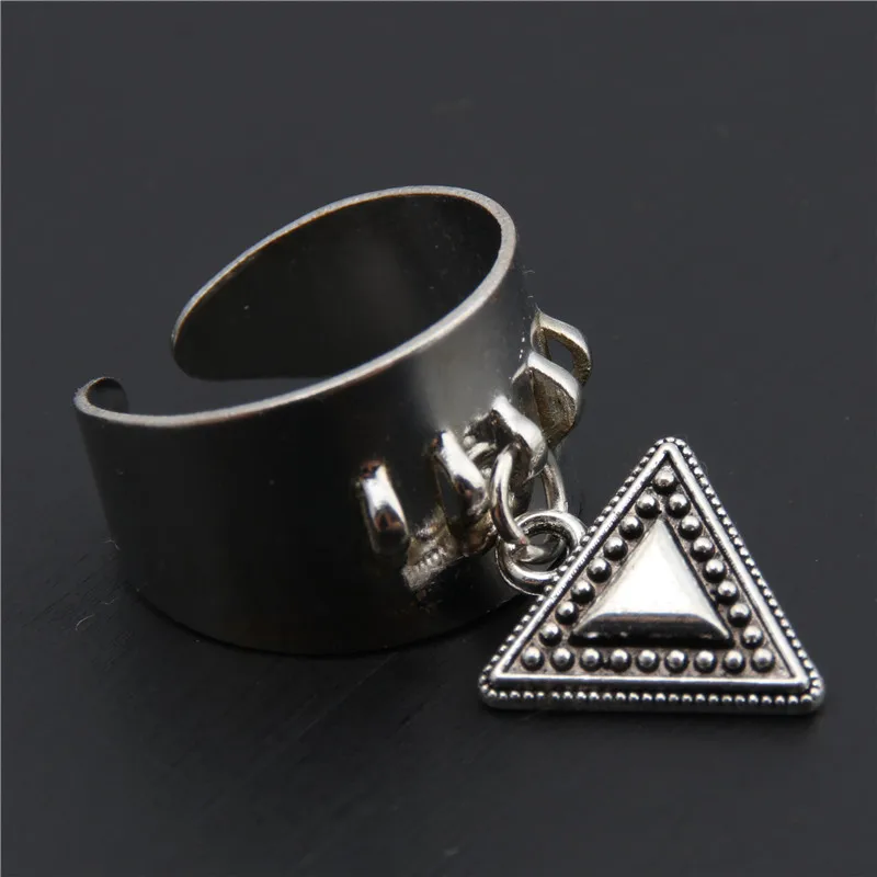 1pc Silver Color New Trendy Adjustable Triangle Ring Women Punk Jewelry Geometric For E1883 | Украшения и аксессуары