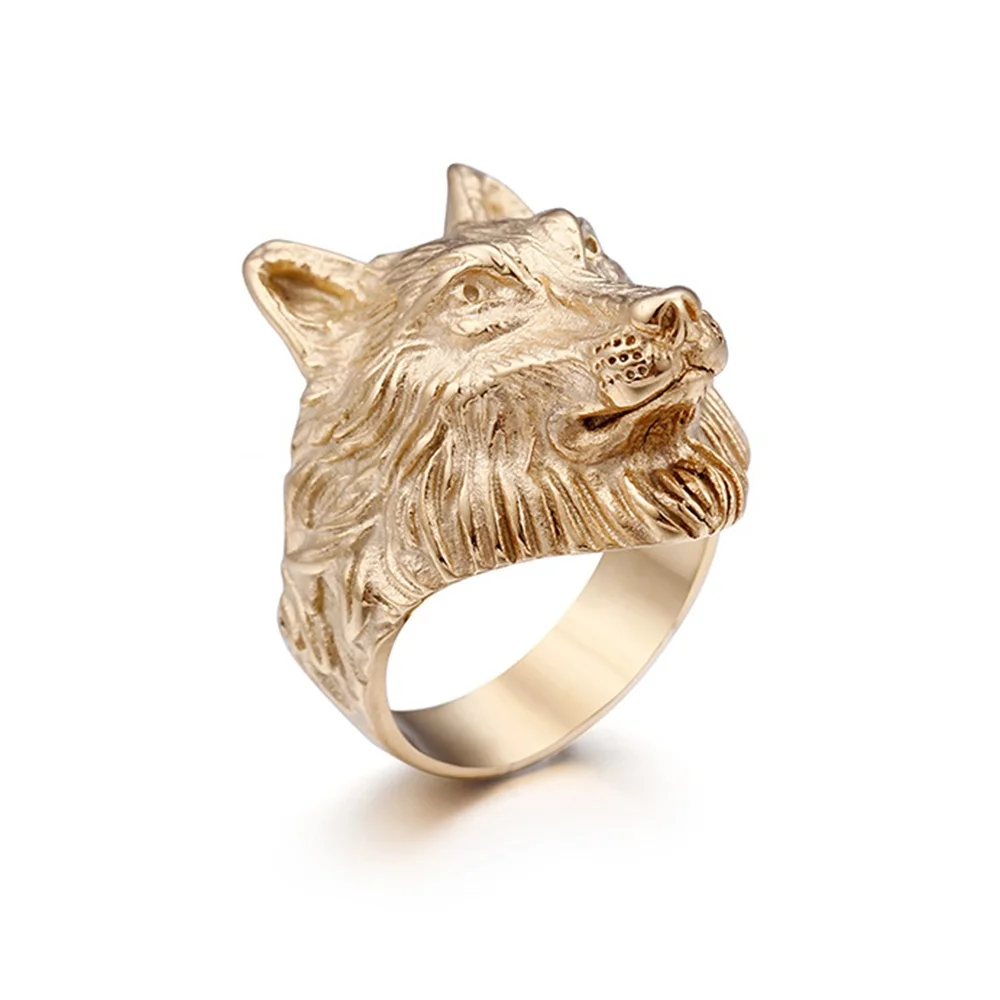 Retro Punk Rock Biker Animal Jewelry Male Gold Color Stainless Steel Men's Wolf Head Rings For Man Party Gift Size 8-12
Retro Punk Rock Biker Animal Jewelry Male Gold Color Stainless Steel Men's Wolf Head Rings For Man Party Gift Size 8-12