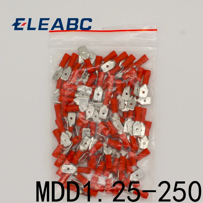 MDD1.25-250 male Insulated Spade Quick Connector Terminals Crimp Terminal AWG MDD1-250 100PCS/Pack MDD
MDD1.25-250 male Insulated Spade Quick Connector Terminals Crimp Terminal AWG MDD1-250 100PCS/Pack MDD