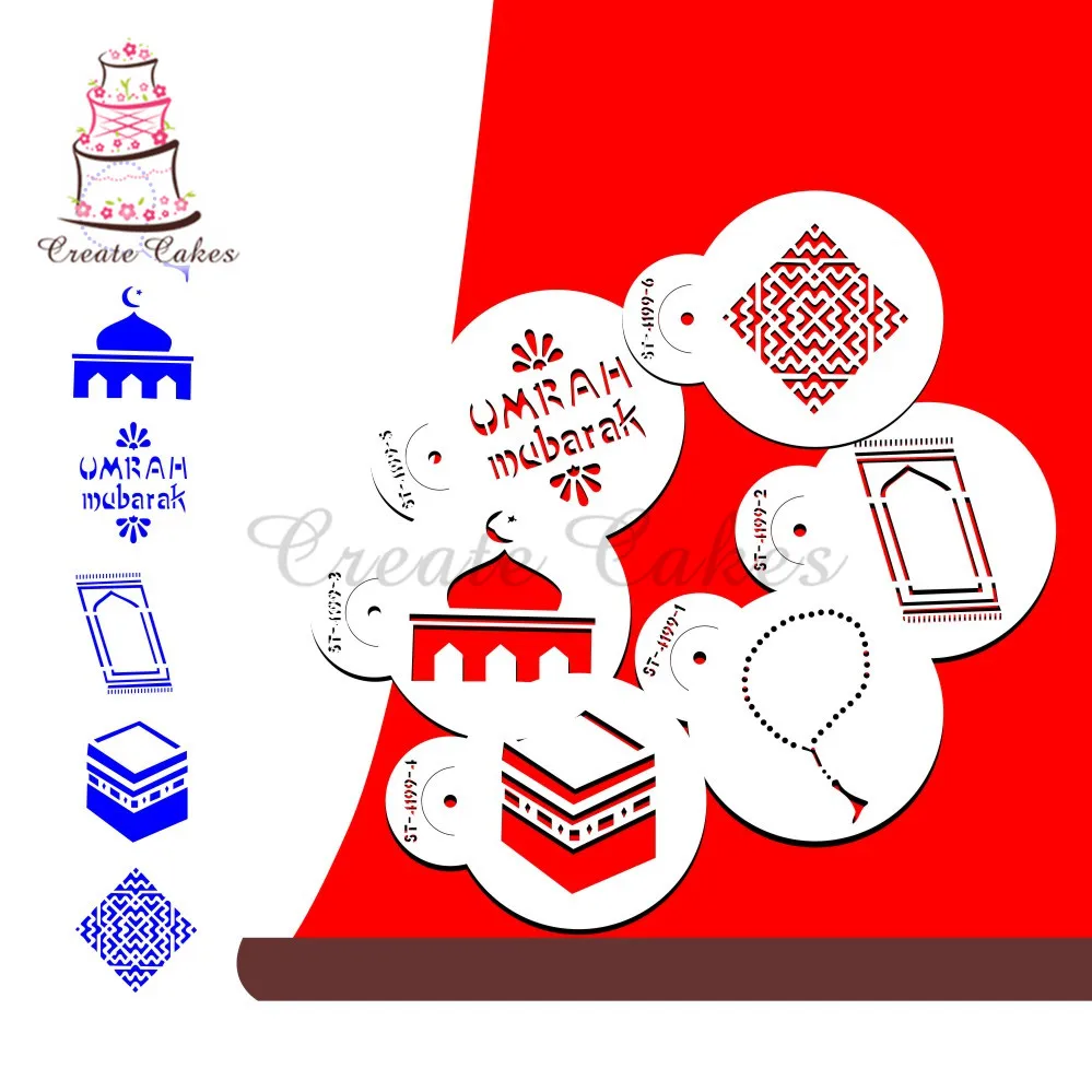Трафарет Eid Mubarak для тортов и печенья пластиковый декоративный трафарет мастики