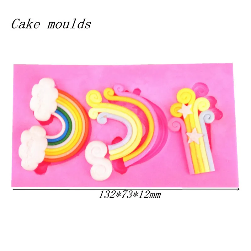 Wholesale Silicone mold K420 DIY rainbow shape craft clay mold Fondant cake mold Decoration DIY tools
Wholesale Silicone mold K420 DIY rainbow shape craft clay mold Fondant cake mold Decoration DIY tools