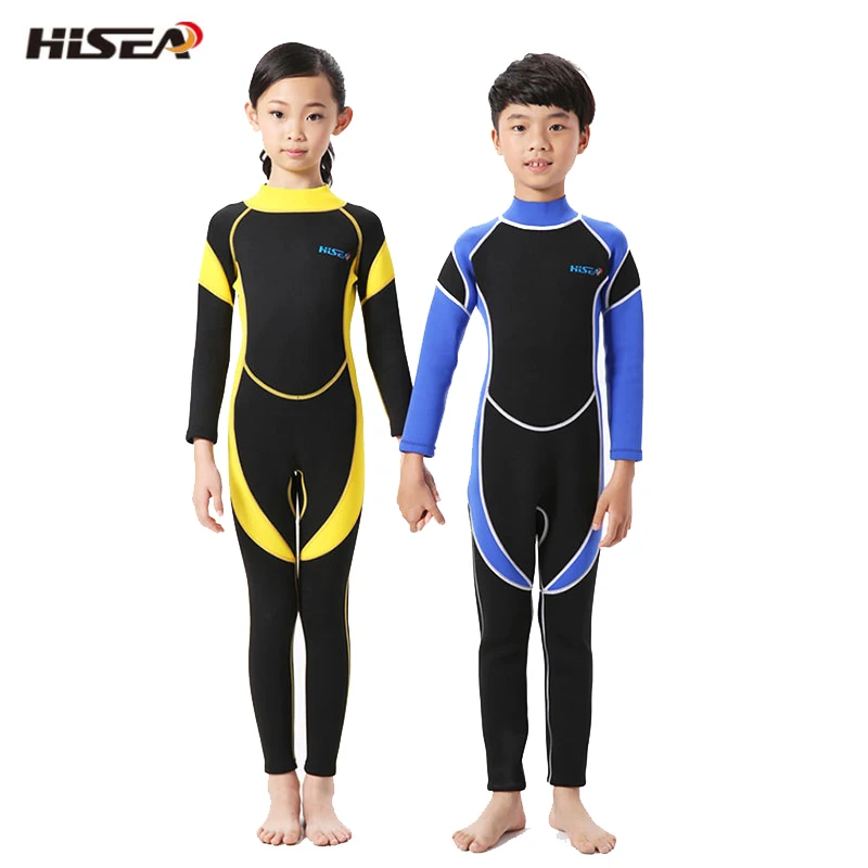 Hisea неопреновый детский костюм для дайвинга мальчиков и девочек цельный