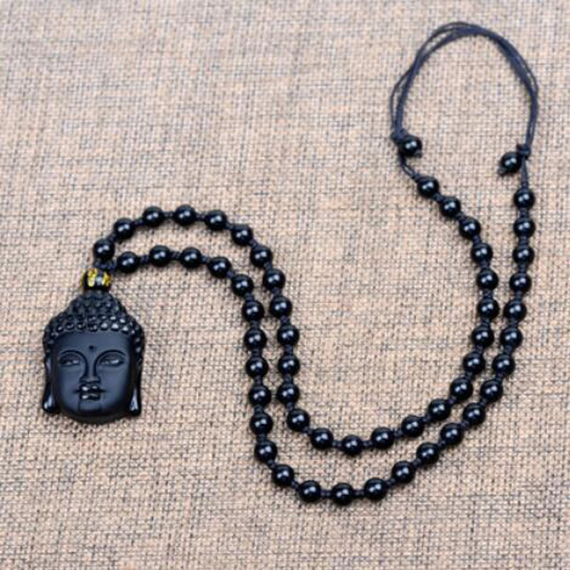 Top Quality Natural Obsidian Stone Buddha Head Big Tathagata Pendant Necklace Women Men Jewelry Sweater Chain Beaded Necklaces
Top Quality Natural Obsidian Stone Buddha Head Big Tathagata Pendant Necklace Women Men Jewelry Sweater Chain Beaded Necklaces