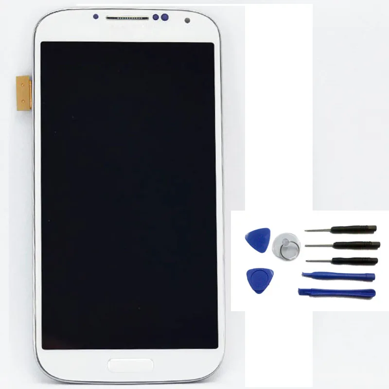 Белый ЖК дисплей для Samsung Galaxy s4 I9500 дигитайзер сенсорного экрана стекло с рамкой