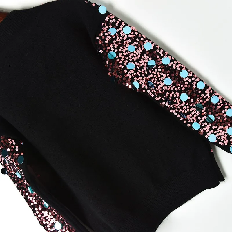 Winter Knitted Sweater Women 2019 Shiny Sequined Sweater And Pullovers Casual Jumpers Long Sleeve O-neck Sweater Women Top 
Winter Knitted Sweater Women 2019 Shiny Sequined Sweater And Pullovers Casual Jumpers Long Sleeve O-neck Sweater Women Top