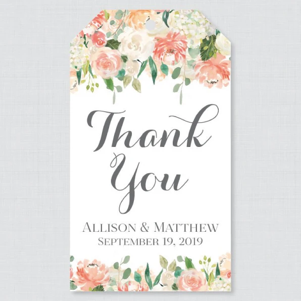 100 Pieces, Pink Floral Personalized Wedding Tags with Hole, Candy Favors Gift Boxes, Cupcake Tags Labels
100 Pieces, Pink Floral Personalized Wedding Tags with Hole, Candy Favors Gift Boxes, Cupcake Tags Labels