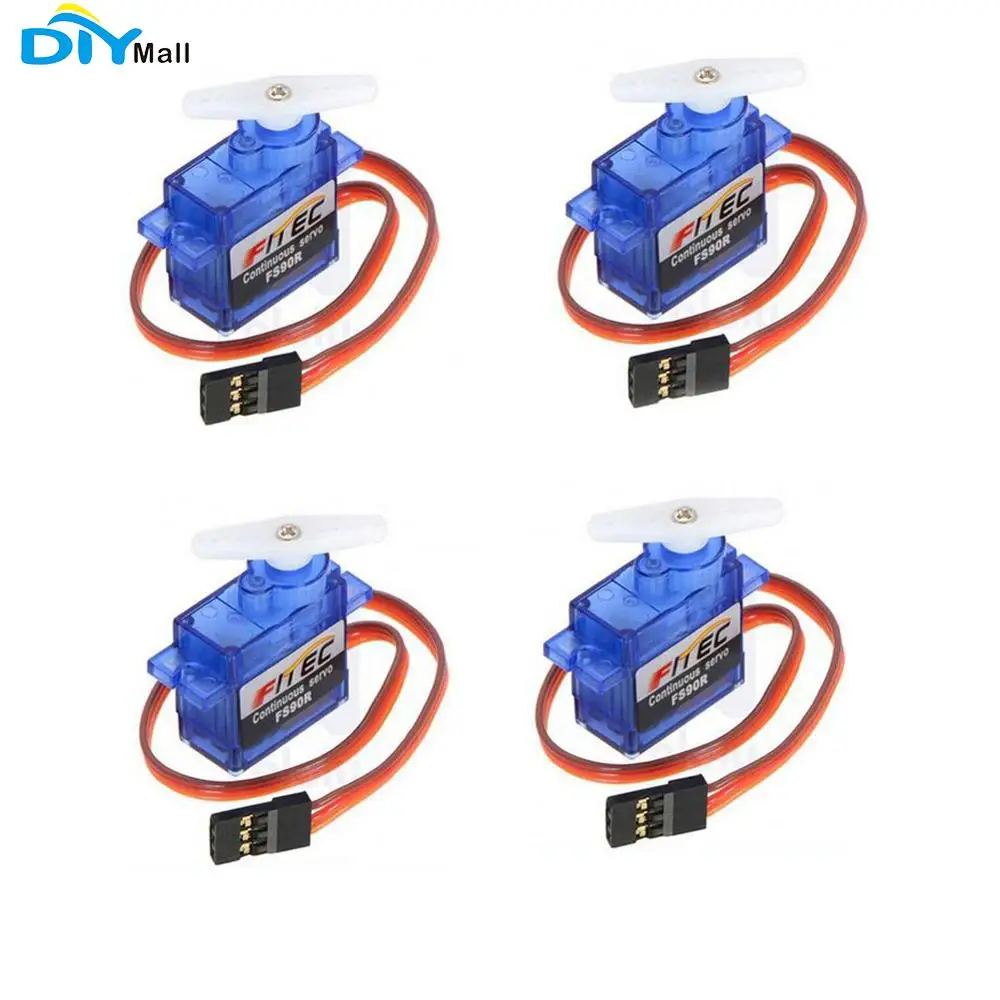 4pcs/lot Feetech FS90R 360 Degree Continuous Rotation Micro RC Servo 6V 1.5KG DIYmall
4pcs/lot Feetech FS90R 360 Degree Continuous Rotation Micro RC Servo 6V 1.5KG DIYmall