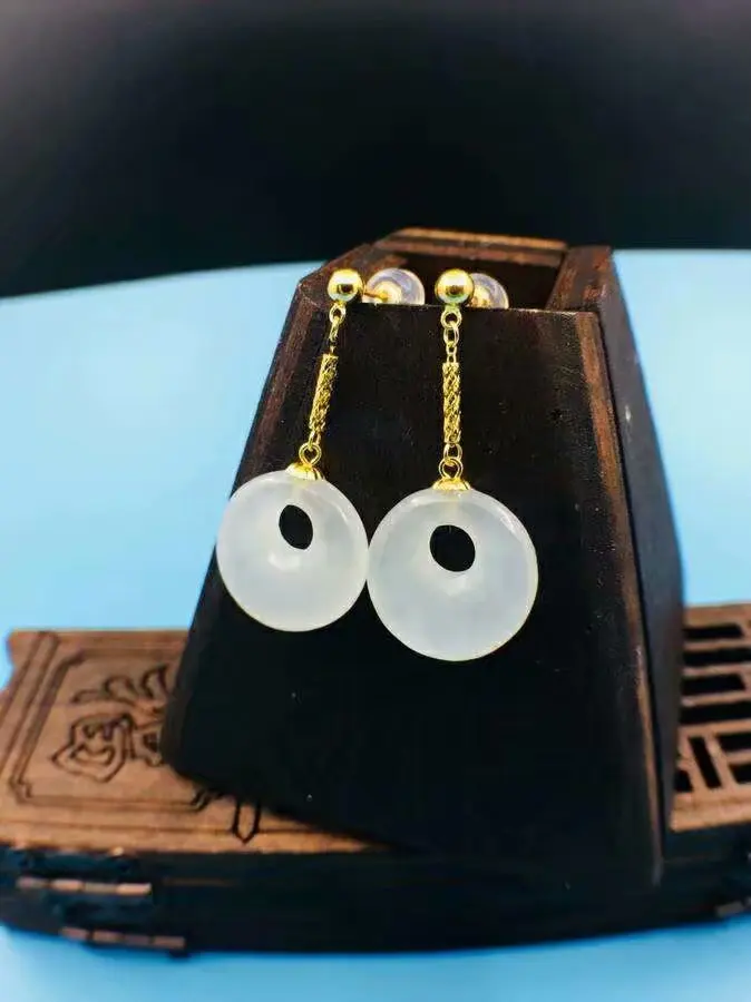 SHILOVEM 18k yellow gold real Natural white Jasper drop earring fine Jewelry women wedding party gift 13*13mm yze131309hy
SHILOVEM 18k yellow gold real Natural white Jasper drop earring fine Jewelry women wedding party gift 13*13mm yze131309hy