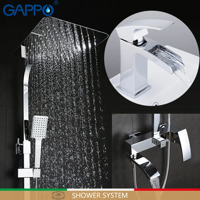 GAPPO Shower system shower set with basin faucet chrome bath faucet mixers torneira do anheiro brass bathroom shower set
GAPPO Shower system shower set with basin faucet chrome bath faucet mixers torneira do anheiro brass bathroom shower set