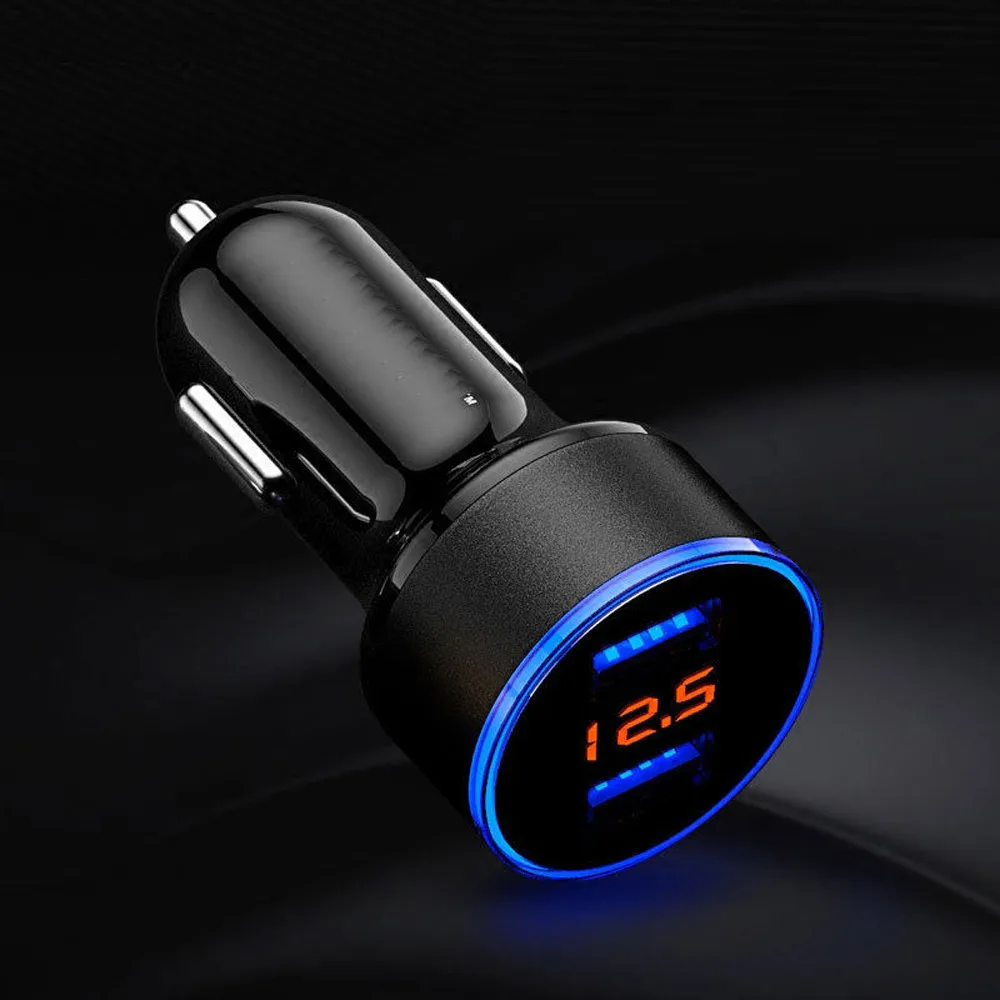 3.1A 5V Dual USB Car Charger With LED Display Universal Car-Charger for Charged Rechargeable battery | Электроника