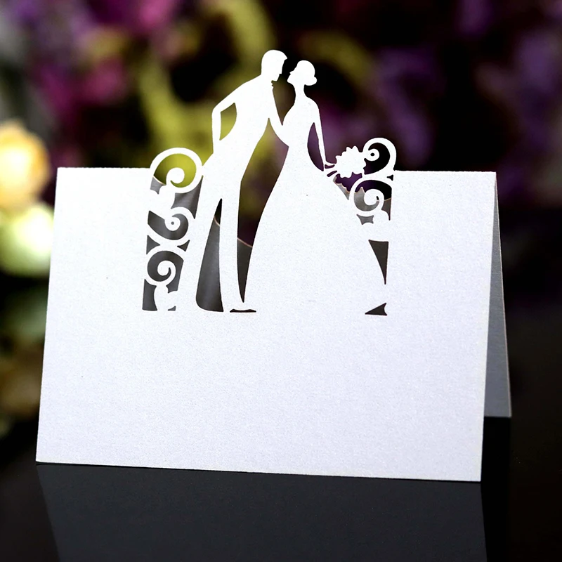 50pcs Laser Cut Bride and Groom Table Name Place Card Guest Message Setting Invite Greeting Card Wedding Party Favor Decorations
50pcs Laser Cut Bride and Groom Table Name Place Card Guest Message Setting Invite Greeting Card Wedding Party Favor Decorations