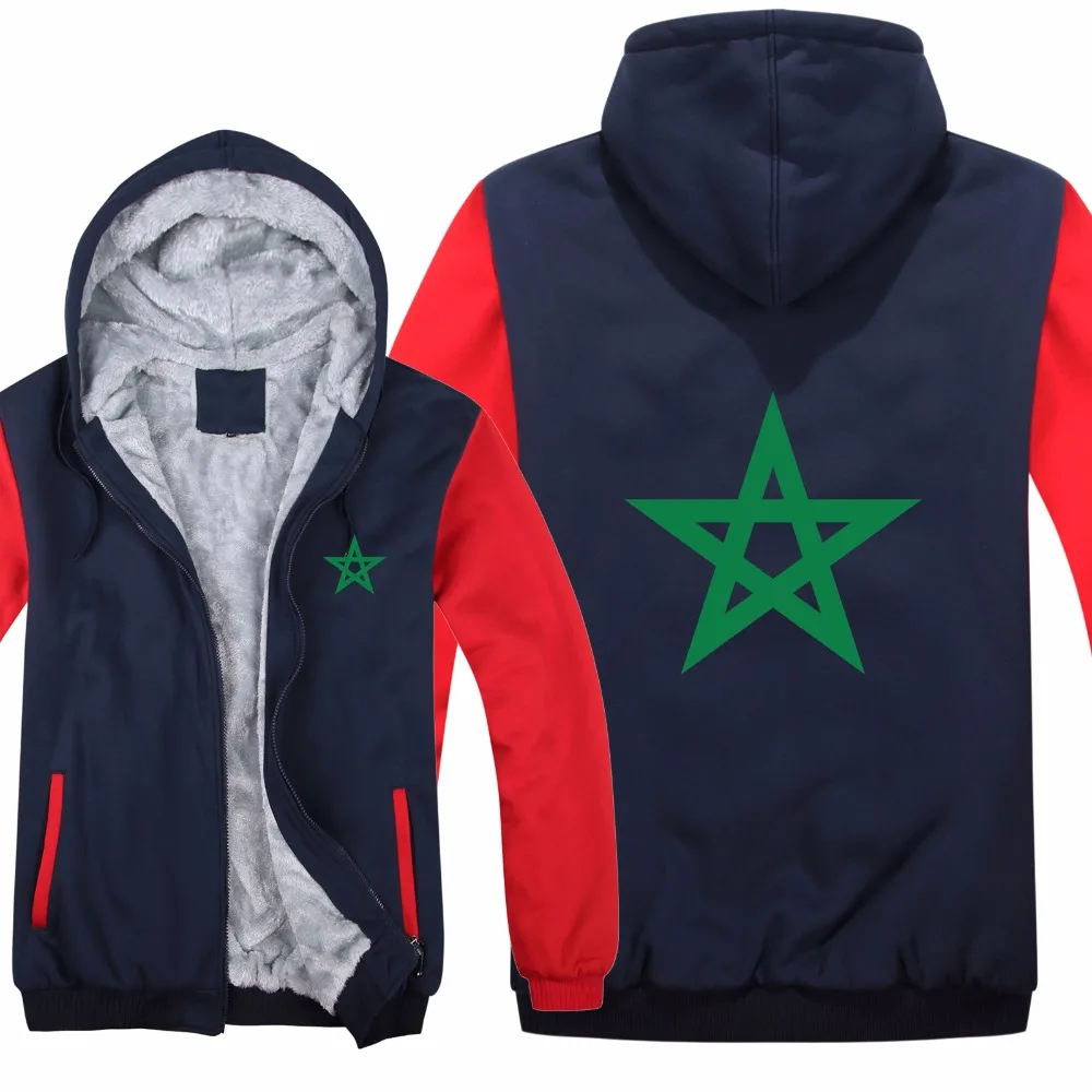 Hoodies Pullover Cool Winter Men Fleece Zipper Thicken Men Clothing Morocco Flag Sweatshirt
Hoodies Pullover Cool Winter Men Fleece Zipper Thicken Men Clothing Morocco Flag Sweatshirt